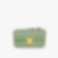 Arc Clasp Shoulder 20 – Green Leather | Gold Hardware