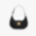 Arc Clasp Shoulder 24 – Black Leather | Silver Hardware