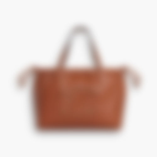 Arc Clasp Shoulder 24 – Brown Leather | Gold Hardware
