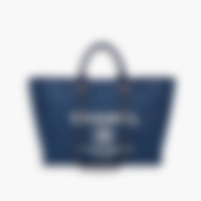 Beach Tote 38 – Blue Leather | Silver Hardware