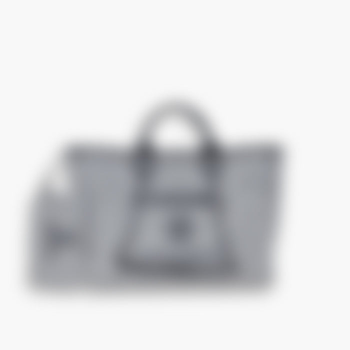 Beach Tote 40 – Gray Leather | Silver Hardware