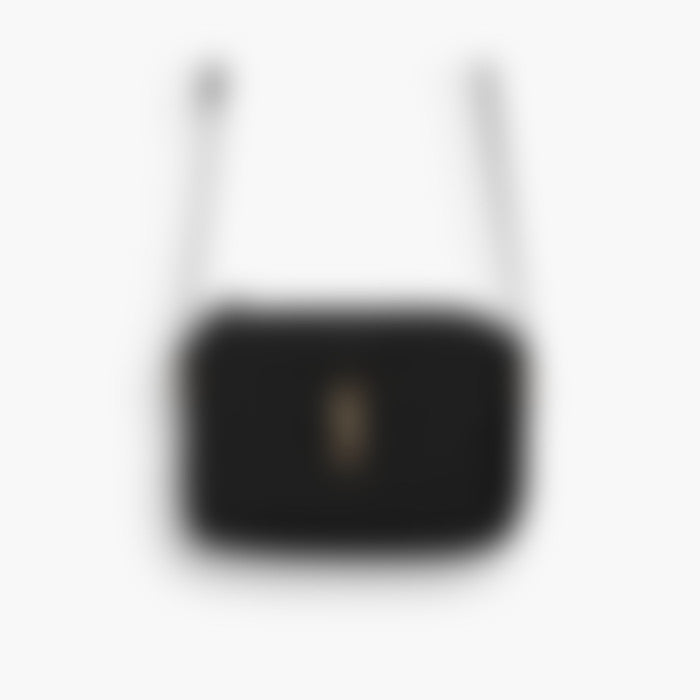 Boxy Crossbody 23 – Black Leather | Silver Hardware