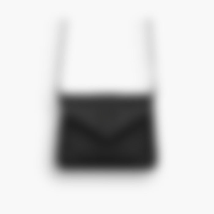 Chevron Chain Flap 20 – Black Leather | Silver Hardware
