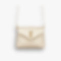 Chevron Chain Flap 20 – White Leather | Gold Hardware