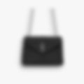 Chevron Chain Flap 25 – Black Leather | Silver Hardware