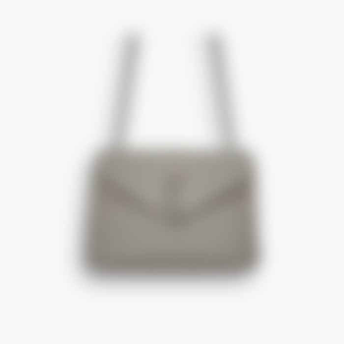 Chevron Chain Flap 25 – Grey Leather | Silver Hardware