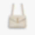 Chevron Chain Flap 25 – White Leather | Gold Hardware