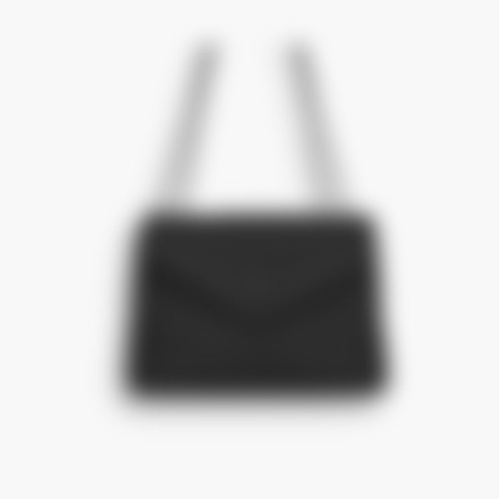 Chevron Chain Flap 32 – Black Leather | Silver Hardware