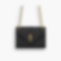 Envelope Flap 24 – Black Leather | Silver Hardware
