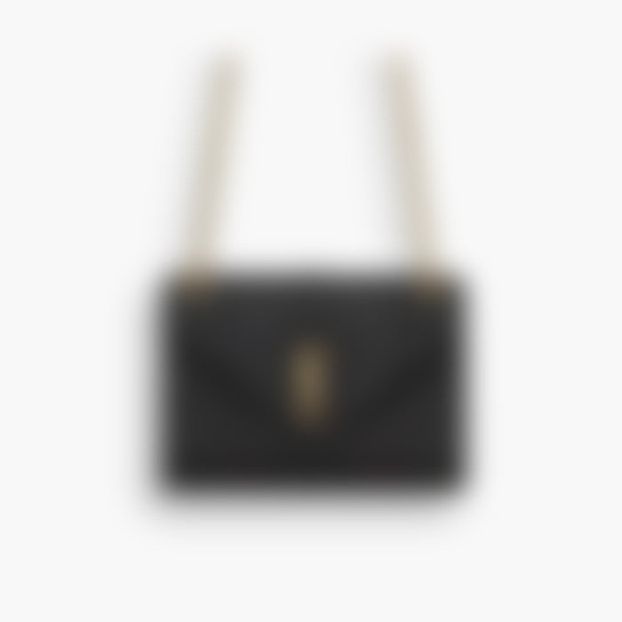 Envelope Flap 24 – Black Leather | Silver Hardware