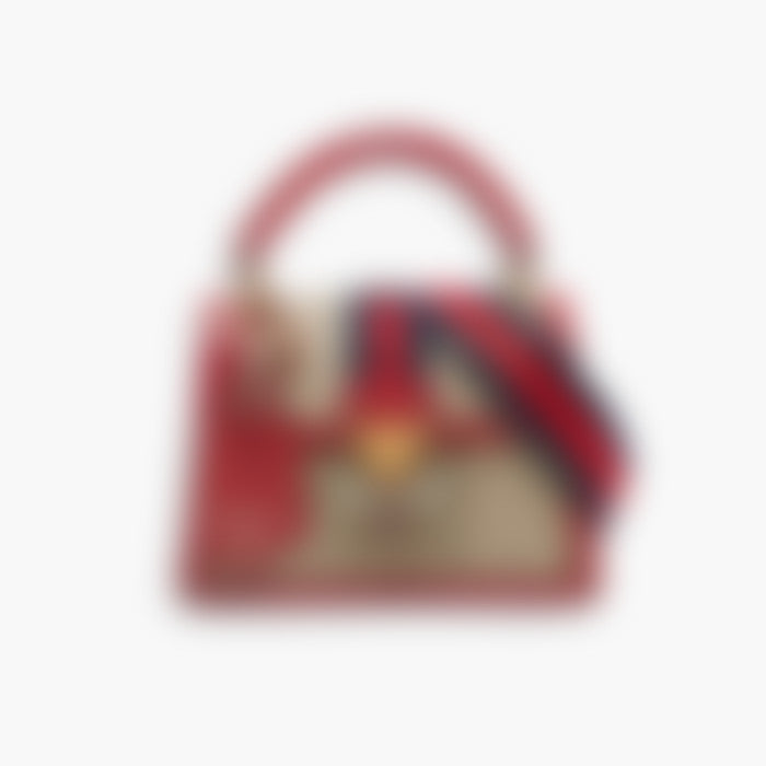 Flora Top Handle Small – Red Leather | Gold Hardware