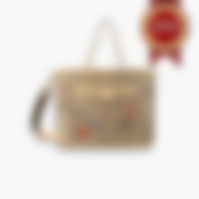 Grand Shopper 39 – Beige Leather | Gold Hardware