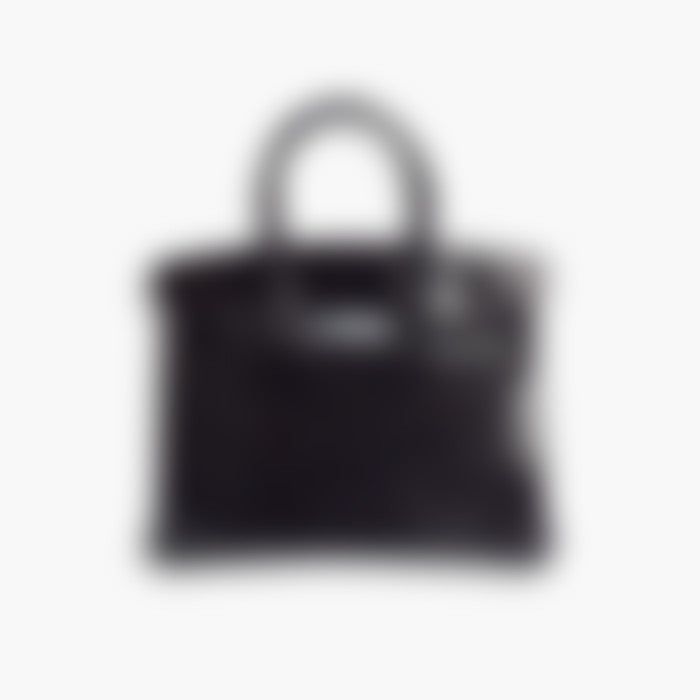 Heritage Tote 25 – Black Leather | Silver Hardware
