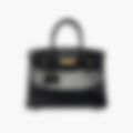Heritage Tote 30 – Black Leather | Silver Hardware