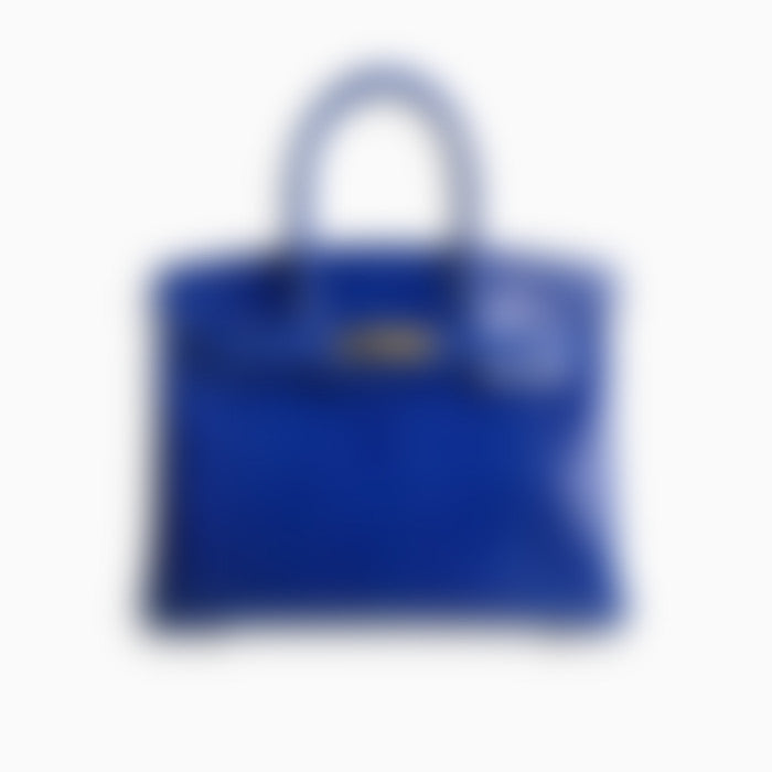 Heritage Tote 30 – Blue Leather | Silver Hardware