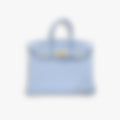 Heritage Tote 30 – Blue Leather | Silver Hardware
