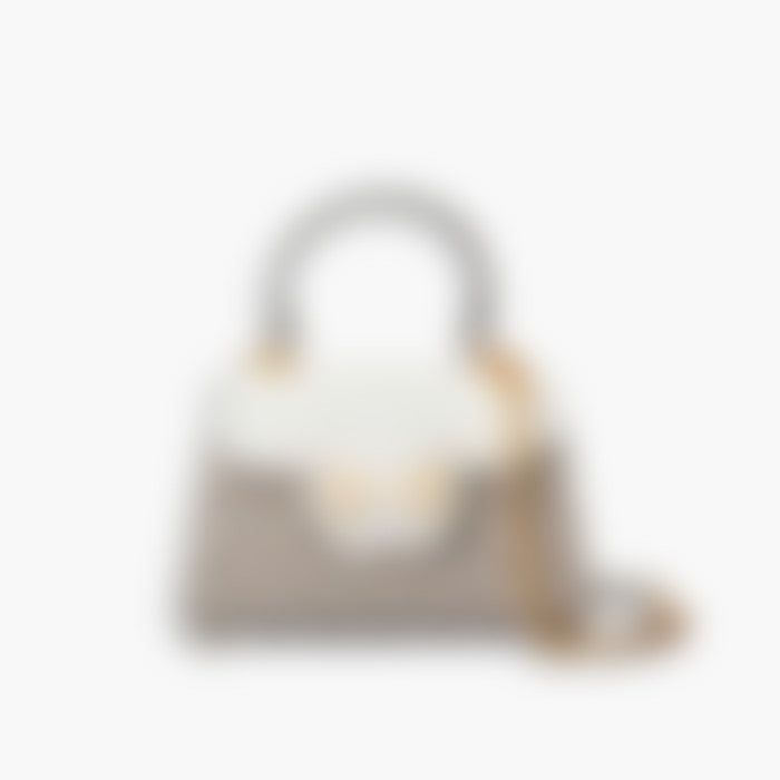 Horsebit Shoulder 22 – White Leather | Gold Hardware