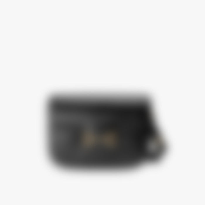 Horsebit Shoulder 25 – Black Leather | Silver Hardware