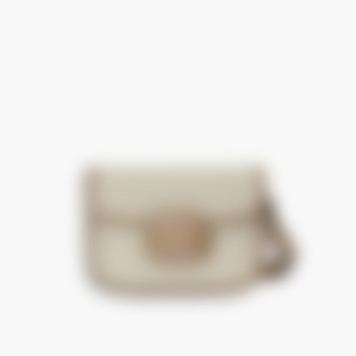Horsebit Shoulder 25 – White Leather | Gold Hardware