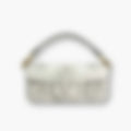 Logo Clutch 26 – White Leather | Gold Hardware