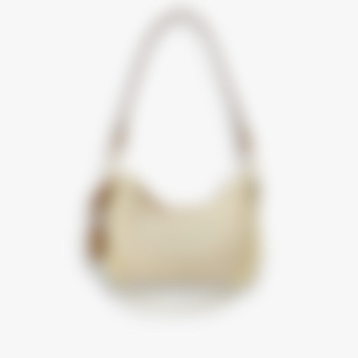Nylon Hobo Mini 22 – Beige Leather | Gold Hardware