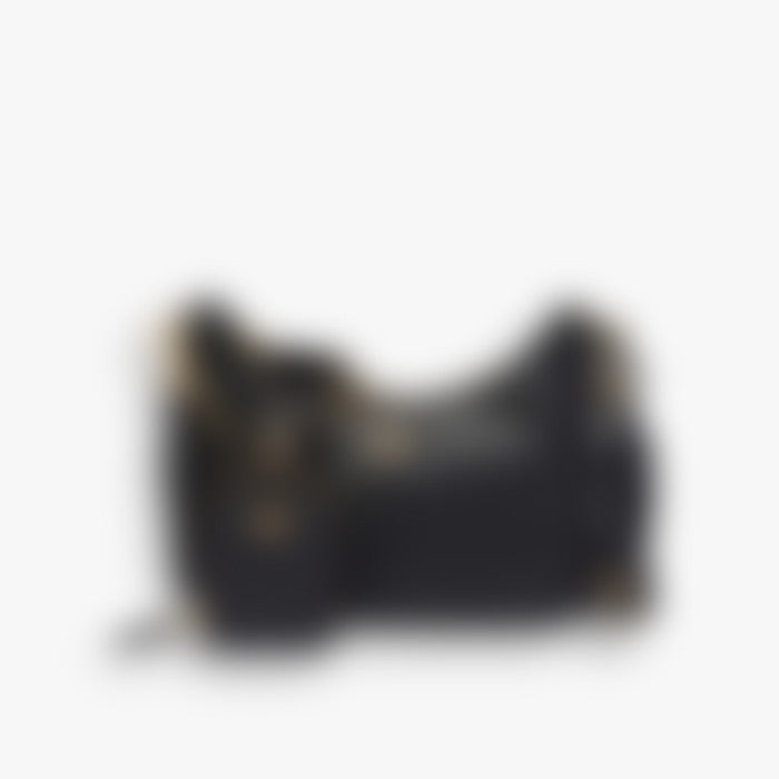Nylon Hobo Mini 22 – Black Leather | Silver Hardware