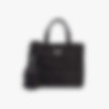 Nylon Shoulder 24 – Black Leather | Silver Hardware