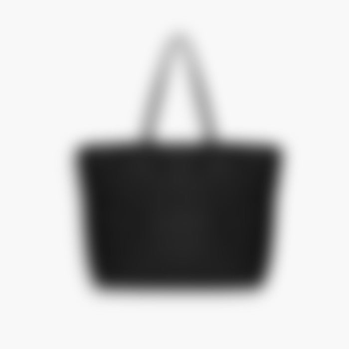 Nylon Shoulder 40 – Black Leather | Silver Hardware