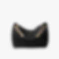 Nylon Shoulder 48 – Black Leather | Silver Hardware