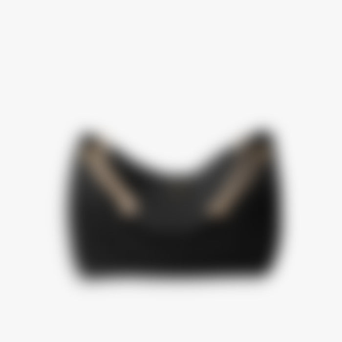 Nylon Shoulder 48 – Black Leather | Silver Hardware