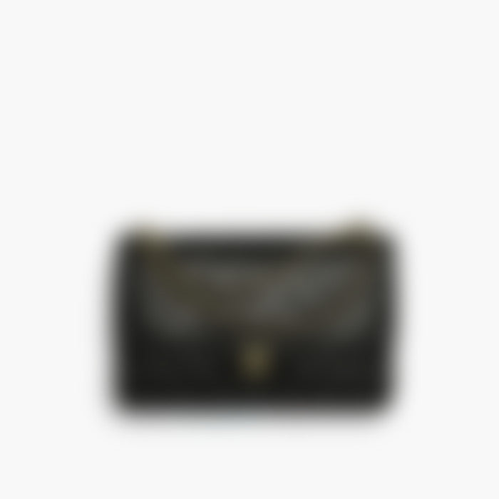 Padded Shoulder 25 – Black Leather | Silver Hardware