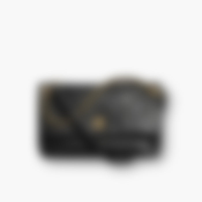 Padded Shoulder 25 – Black Leather | Silver Hardware