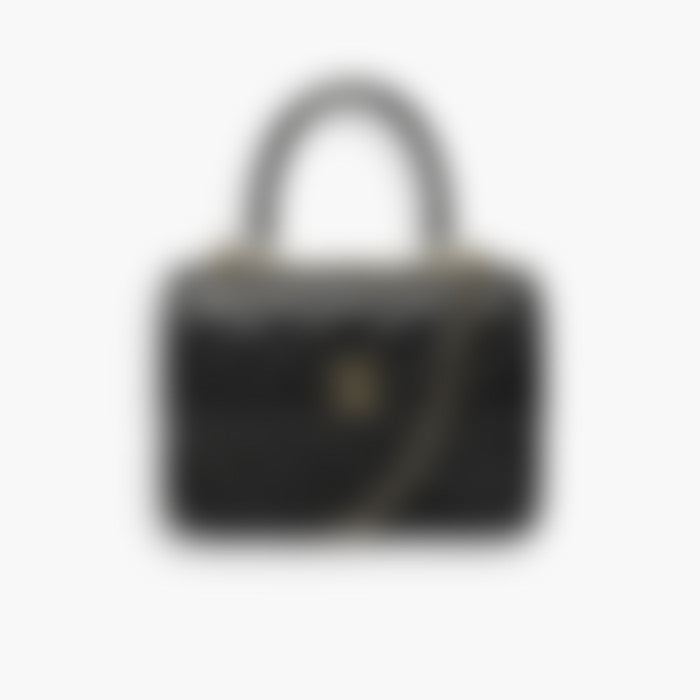 Padded Shoulder 25 – Black Leather | Silver Hardware