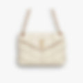 Puffer Flap 35 – White Leather | Gold Hardware