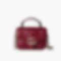 Quilted Chain Shoulder 17 – Red Leather | Gold Hardware