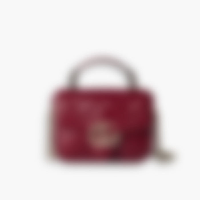 Quilted Chain Shoulder 17 – Red Leather | Gold Hardware