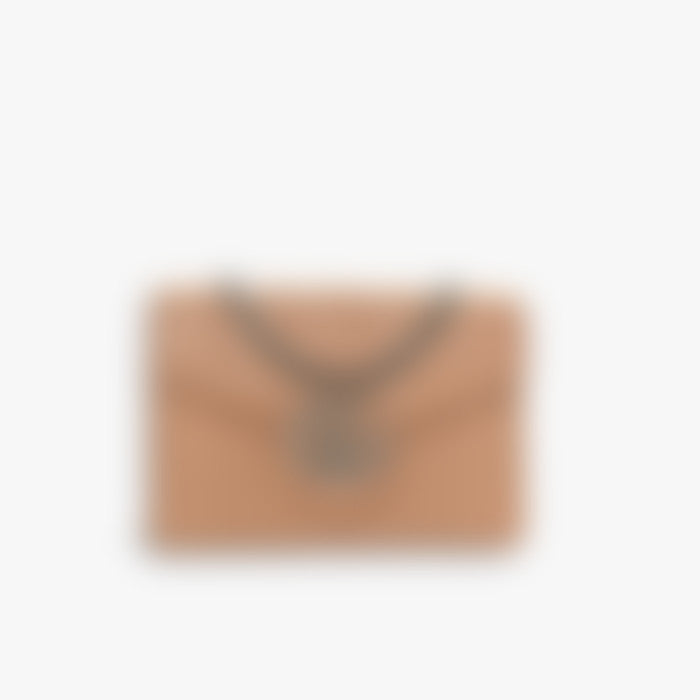Quilted Chain Shoulder 20 – Beige Leather | Gold Hardware