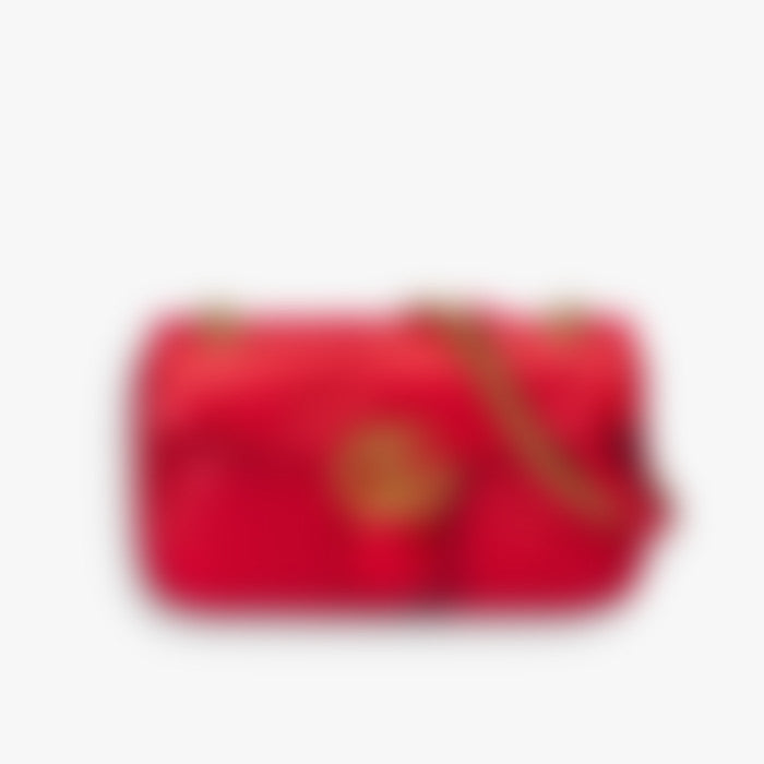 Quilted Chain Shoulder 26 – Red Leather | Gold Hardware