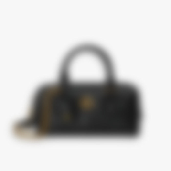 Quilted Chain Shoulder 27 – Black Leather | Silver Hardware