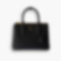 Saffiano Top Handle 28 – Black Leather | Silver Hardware