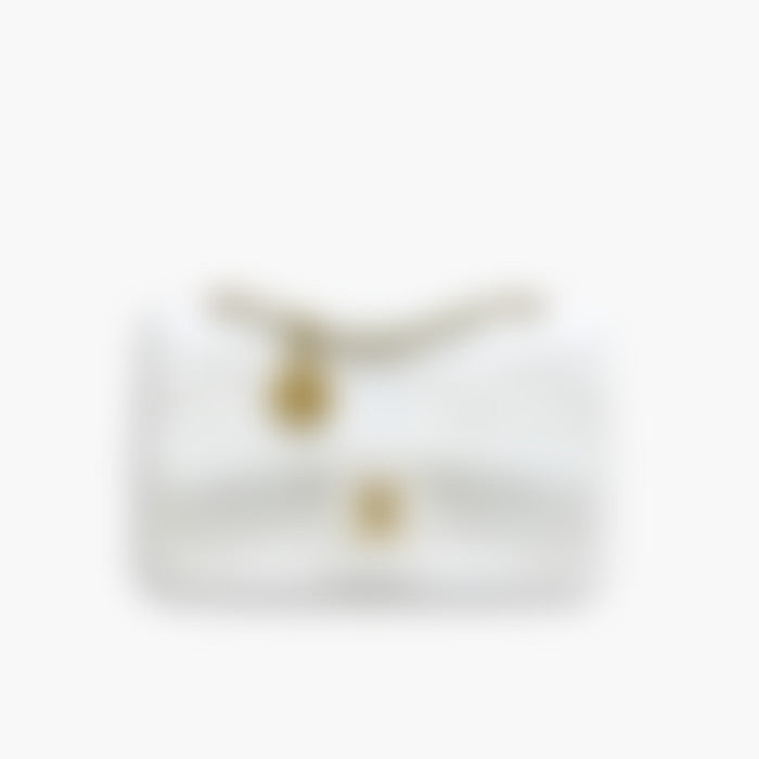 Signature Flap 26 – White Leather | Gold Hardware