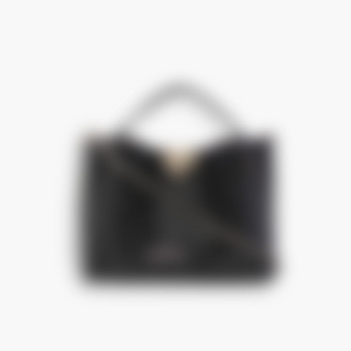 Studded Shoulder 26 – Black Leather | Silver Hardware