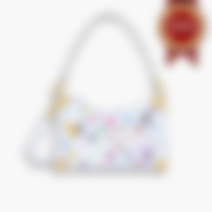 Trunk Shoulder 23 – White Leather | Gold Hardware