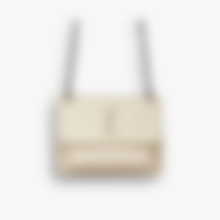 Vintage Chain Shoulder 28 – White Leather | Gold Hardware