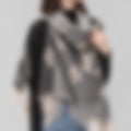 Woven Shawl 190 – Black Leather | Silver Hardware