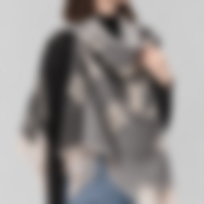 Woven Shawl 190 – Black Leather | Silver Hardware